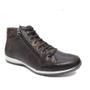 Imagem de Bota Masculina Casual em Couro com Elástico e Ziper Lateral NE-1005 Castanho