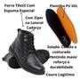 Imagem de Bota Masculina Coturno Couro Bovinos Milital Confortavel 400Preto