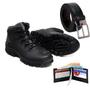 Imagem de Bota Masculina Moderna Esportiva Cano Baixo Casual em Couro + Correia + Carteira