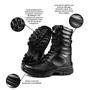 Imagem de Bota Militar Masculina Couro Militar Cano Alto Conforto Impermeável