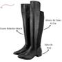 Imagem de Bota plus size Over moda inverno confortável Neoprene Com Zíper Lateral Preto