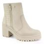 Imagem de Bota Ramarim Coturno Ankle Boot Pelinho Aveia 2350102-0002