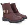 Imagem de Bota Salto Plataforma Marrom Chocolate Couro Costura Fivela