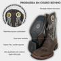 Imagem de Bota Texana Bico Quadrado Masculina Original Durango Couro Legítimo Marrom com Bordados  No Cano Perfeita