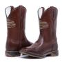 Imagem de Bota Texana Country Cano Alto Couro Legítimo Premium Bico Quadrado Western