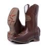 Imagem de Bota Texana Country Cano Alto Couro Legítimo Premium Bico Quadrado Western