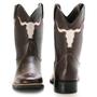 Imagem de Bota Texana Country Masculina Couro Bico Quadrado Bordada