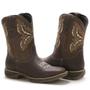 Imagem de Bota Texana Country Masculina Couro Bico Quadrado Bordada