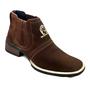 Imagem de Bota Texana Country Rodeio Masculina Botina Couro Nobuck Bordado Botinha Cano Curto Baixo 3040