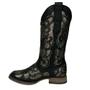 Imagem de Bota Texana Feminina Goyazes Couro Preto Bico Quadrado Com Recorte Prata Brilhante R.203254-CF