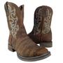 Imagem de Bota Texana Feminina Original Goyazes Couro Legítimo Dallas Marrom Com Bordado Flex Ref: 233207CF