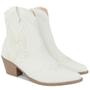 Imagem de Bota Texana Feminina Western Cano Curto Salto Médio Bordada Olzzy