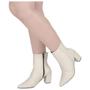 Imagem de Bota Texana Feminino Coturno Cano Curto Country Bico Fino BRANCO/OFF WHITE