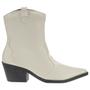 Imagem de Bota Texana Feminino Coturno Cano Curto Country Bico Fino Branco/Off White