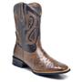 Imagem de Bota Texana Masculina Couro Avestruz Bordada Country Macia