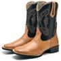 Imagem de Bota Texana Masculina Couro Bordada Cano Alto Country Leve