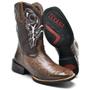 Imagem de Bota Texana Masculina Couro Bordado Texturizada Moderna