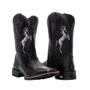 Imagem de Bota Texana Masculina de Couro Texas Gold Horse Preto com Boné Trucker Aba Curva