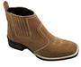 Imagem de Bota texana numero 38 estilo country couro solado em borracha costurado botina bico quadrado