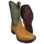 Imagem de Bota Texana Para Lida Masculina Goyazes Original Couro Legítimo Pit Stop Havana Chamoa Verde - Ref.211502-CJ B.Q.Jump