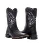 Imagem de Bota Western Masculina Bico Quadrado em Couro Texas Gold Delegada Preta