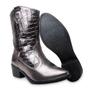 Imagem de Bota Western Texana Croco Feminino Zíper Moda Country Salto Baixo