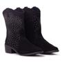Imagem de Bota Western Texana Feminino Moda Country Detalhe Rebites Confortável Sola Borracha