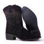 Imagem de Bota Western Texana Feminino Moda Country Detalhe Rebites Confortável Sola Borracha
