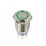 Imagem de Botão Antivandalismo Iluminado 19mm 2Rev 220VCA Alternado Luz Verde Metaltex