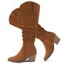 Imagem de Botas de cano alto SUEDI Cowboy com bico fino, camurça marrom, 10W
