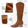 Imagem de Botas de cano alto SUEDI Cowboy com bico fino, camurça marrom, 10W