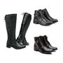 Imagem de Botas Feminina Montaria Cano Longo E Coturno Pack 3 Pares Combo Inverno- Prancho.com