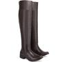 Imagem de Botas Femininas Montaria Couro Cano Longo Over The Knee Rasteira