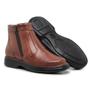 Imagem de Botina Casual Conforto KRN Shoes Cano Curto de Couro Bico Redondo Lisa com Ziper