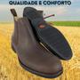 Imagem de Botina Country Masculina Garotti Conforto Crazy Horse Café Cowboy Fazendeiro