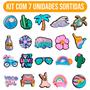 Imagem de Botons Pin Para Babuche Papete Good Vibes Only Kit Com 7 Sortidos