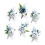 Imagem de Boutonniere Ling's Moment Dusty Blue Foam Rose para homens (6 unidades)