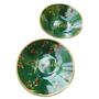 Imagem de Bowl Blessed verde com borda dourada 16 cm