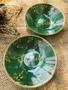 Imagem de Bowl Blessed verde com borda dourada 16 cm