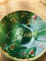 Imagem de Bowl Blessed verde com borda dourada 16 cm