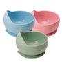 Imagem de Bowl com Ventosa em Silicone 350 ml Tigela Infantil Azul Rosa Verde Buba