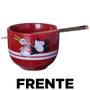 Imagem de Bowl Cumbuca Tigela Com Hashi Mickey Mouse Porcelana Vermelha 500ml Oficial Disney