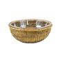 Imagem de Bowl De Vidro Maya Com Suporte Rattan 28Cm - Natural Home