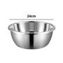 Imagem de Bowl Tigela de Aço Inox 24cm Reforçado Escovado Saladeira Cozinha Diversos tamanhos