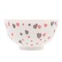 Imagem de Bowl Tigela de Porcelana Branco Corações Rosa Cinza
