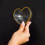 Imagem de Bowl Tigela De Vidro Formato Coração Borda Dourada Pequeno