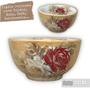 Imagem de Bowl Tigela Japonesa Cumbuca de Porcelana Cereal Açai 500 ml Pintada à Mão ROSAS BRANCA VERMELHA