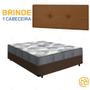 Imagem de Box Casal Marrom + Cabeceira Painel Iris Marrom + Colchão De Molas ISO SuperPocket 138cm