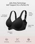 Imagem de Bra Vertvie Seamless Wireless Push Up com cobertura total preta