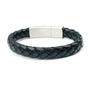 Imagem de Bracelete 20Cm Couro Preto Fecho Steel Click 10Mm